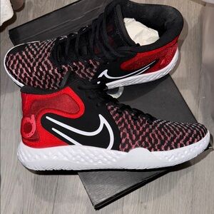 Nike Black and Red Patterned High-Tops KD